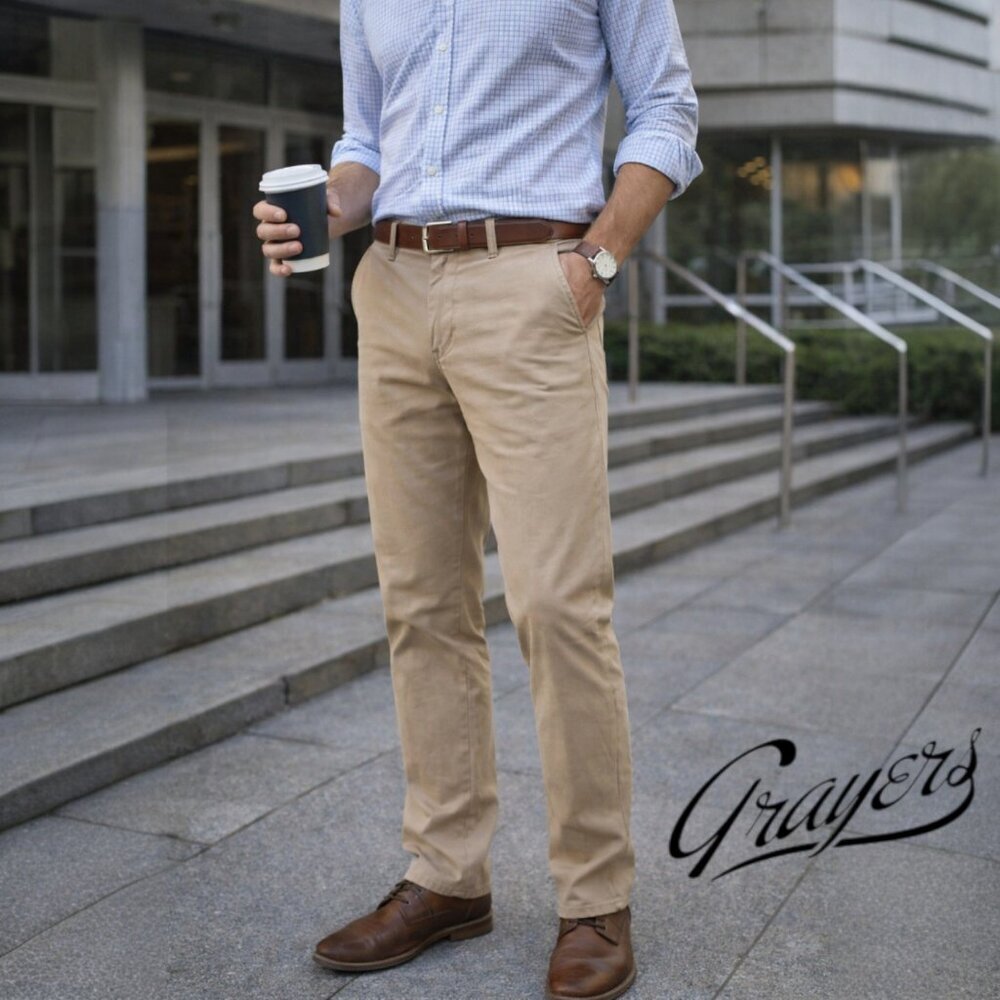Grayers Premium Khakis Men’s 32x32 Slim Straight Chino Pants #1